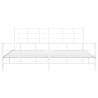 Thumbnail for Bettgestell mit Kopf- und Fußteil Metall Weiß 200x200 cm