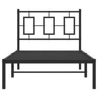Thumbnail for Bettgestell mit Kopfteil Metall Schwarz 90x200 cm