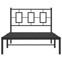 Thumbnail for Bettgestell mit Kopfteil Metall Schwarz 100x190 cm