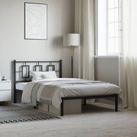 Thumbnail for Bettgestell mit Kopfteil Metall Schwarz 107x203 cm