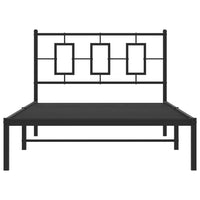 Thumbnail for Bettgestell mit Kopfteil Metall Schwarz 107x203 cm