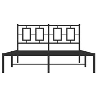 Thumbnail for Bettgestell mit Kopfteil Metall Schwarz 140x190 cm
