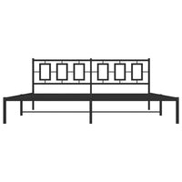 Thumbnail for Bettgestell mit Kopfteil Metall Schwarz 193x203 cm