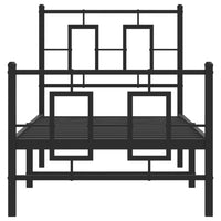 Thumbnail for Bettgestell mit Kopf- und Fußteil Metall Schwarz 80x200 cm