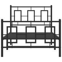 Thumbnail for Bettgestell mit Kopf- und Fußteil Metall Schwarz 90x200 cm