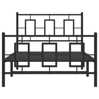 Thumbnail for Bettgestell mit Kopf- und Fußteil Metall Schwarz 100x190 cm