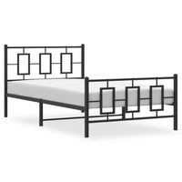 Thumbnail for Bettgestell mit Kopf- und Fußteil Metall Schwarz 107x203 cm