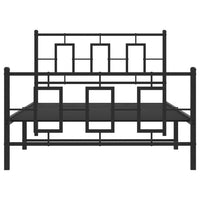 Thumbnail for Bettgestell mit Kopf- und Fußteil Metall Schwarz 107x203 cm