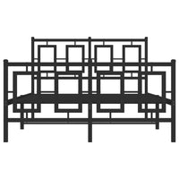 Thumbnail for Bettgestell mit Kopf- und Fußteil Metall Schwarz 120x190 cm