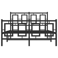 Thumbnail for Bettgestell mit Kopf- und Fußteil Metall Schwarz 120x200 cm