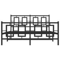 Thumbnail for Bettgestell mit Kopf- und Fußteil Metall Schwarz 135x190 cm