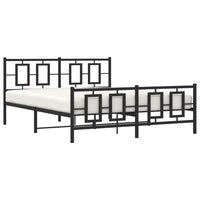 Thumbnail for Bettgestell mit Kopf- und Fußteil Metall Schwarz 150x200 cm