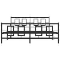 Thumbnail for Bettgestell mit Kopf- und Fußteil Metall Schwarz 150x200 cm
