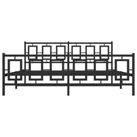 Thumbnail for Bettgestell mit Kopf- und Fußteil Metall Schwarz 183x213 cm