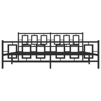 Thumbnail for Bettgestell mit Kopf- und Fußteil Metall Schwarz 193x203 cm