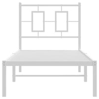 Thumbnail for Bettgestell mit Kopfteil Metall Weiß 80x200 cm
