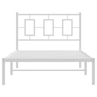 Thumbnail for Bettgestell mit Kopfteil Metall Weiß 100x200 cm