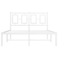 Thumbnail for Bettgestell mit Kopfteil Metall Weiß 120x190 cm