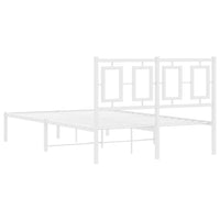 Thumbnail for Bettgestell mit Kopfteil Metall Weiß 120x200 cm