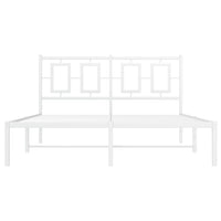 Thumbnail for Bettgestell mit Kopfteil Metall Weiß 140x200 cm