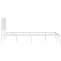 Thumbnail for Bettgestell mit Kopfteil Metall Weiß 150x200 cm