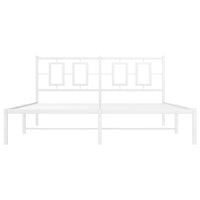 Thumbnail for Bettgestell mit Kopfteil Metall Weiß 160x200 cm