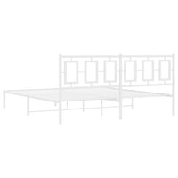 Thumbnail for Bettgestell mit Kopfteil Metall Weiß 180x200 cm