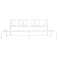 Thumbnail for Bettgestell mit Kopfteil Metall Weiß 193x203 cm