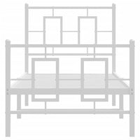 Thumbnail for Bettgestell mit Kopf- und Fußteil Metall Weiß 75x190 cm