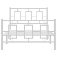 Thumbnail for Bettgestell mit Kopf- und Fußteil Metall Weiß 100x190 cm