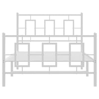 Thumbnail for Bettgestell mit Kopf- und Fußteil Metall Weiß 100x200 cm