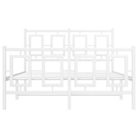 Thumbnail for Bettgestell mit Kopf- und Fußteil Metall Weiß 120x200 cm