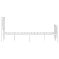 Thumbnail for Bettgestell mit Kopf- und Fußteil Metall Weiß 120x200 cm
