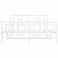 Thumbnail for Bettgestell mit Kopf- und Fußteil Metall Weiß 135x190 cm