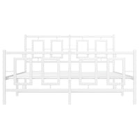 Thumbnail for Bettgestell mit Kopf- und Fußteil Metall Weiß 140x190 cm