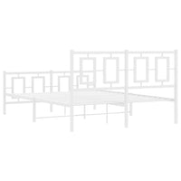 Thumbnail for Bettgestell mit Kopf- und Fußteil Metall Weiß 140x190 cm