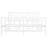 Thumbnail for Bettgestell mit Kopf- und Fußteil Metall Weiß 140x200 cm