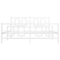 Thumbnail for Bettgestell mit Kopf- und Fußteil Metall Weiß 150x200 cm