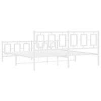 Thumbnail for Bettgestell mit Kopf- und Fußteil Metall Weiß 180x200 cm