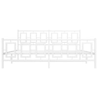 Thumbnail for Bettgestell mit Kopf- und Fußteil Metall Weiß 183x213 cm