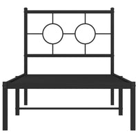 Thumbnail for Bettgestell mit Kopfteil Metall Schwarz 75x190 cm