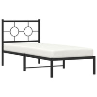 Thumbnail for Bettgestell mit Kopfteil Metall Schwarz 80x200 cm