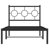 Thumbnail for Bettgestell mit Kopfteil Metall Schwarz 90x190 cm