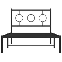 Thumbnail for Bettgestell mit Kopfteil Metall Schwarz 100x190 cm