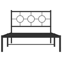 Thumbnail for Bettgestell mit Kopfteil Metall Schwarz 107x203 cm