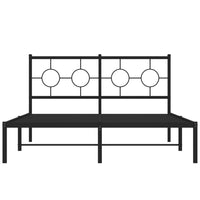 Thumbnail for Bettgestell mit Kopfteil Metall Schwarz 135x190 cm