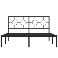 Thumbnail for Bettgestell mit Kopfteil Metall Schwarz 140x200 cm