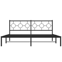 Thumbnail for Bettgestell mit Kopfteil Metall Schwarz 183x213 cm