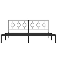 Thumbnail for Bettgestell mit Kopfteil Metall Schwarz 193x203 cm