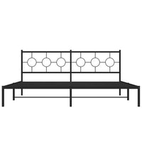 Thumbnail for Bettgestell mit Kopfteil Metall Schwarz 200x200 cm